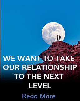 We want to take our relationship update 08232019 Graphic showing two people on couples retreat with text "We want to take our relationship to the next level"