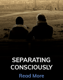 separating consciously final (1) Graphic showing two people on couples retreat with text "Seperating conciously"