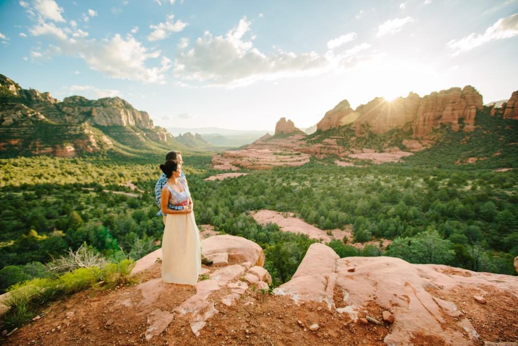 Couple watching a sunset in Sedona, AZ