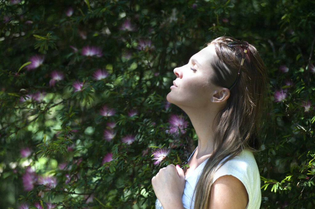 blissful woman